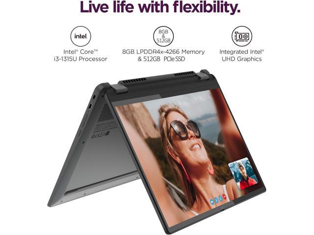 Lenovo Flex 5i Chromebook plus 14' FHD+ 2-in-1 Touchscreen Laptop (Intel 6-Core i3-1315U, 8GB RAM, 512GB SSD) Business, Home, Students, 1080p...
