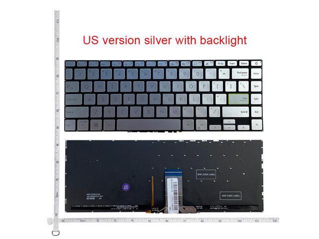 US Keyboard for ASUS E410 E410MA E410KA S433 S433EQ S433FA S433EA Backlit silver