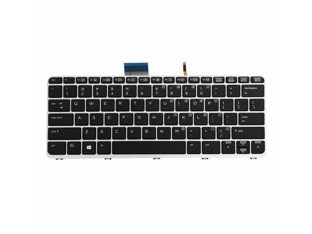 Laptop US Keyboard Backlit Silver For HP Elitebook Folio MP-13U8 752962-001