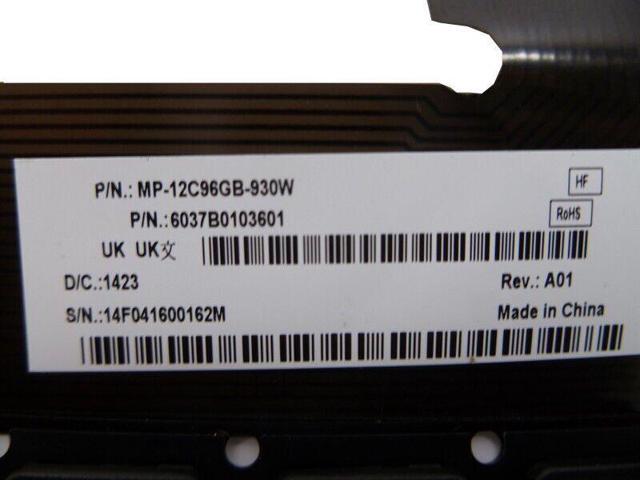 Keyboard For CLEVO MP-12C96GB-930W 6037B0103601 United UK NO Frame
