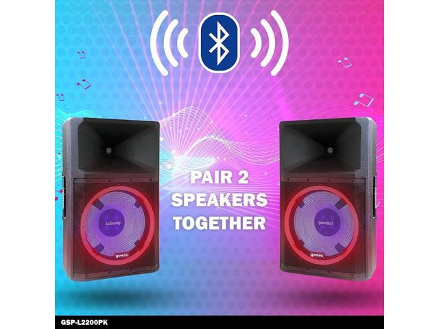 Gemini GSP-2200 15 Powered PA Speaker System with Bluetooth Mic 2200W Big DJ Speaker for Events and Parties - image 8