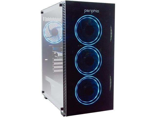 Refurbished: Periphio Blue Gaming PC Tower Desktop Computer Intel Quad Core i5 3.4GHz 16GB RAM 120GB SSD 1TB HDD