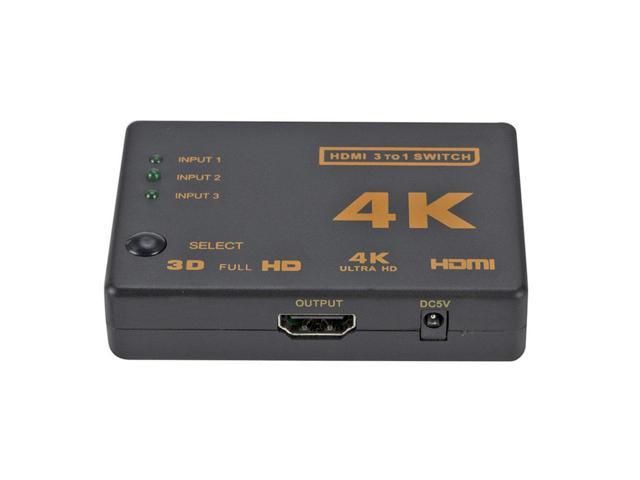 1Pcs 4K*2K 3x1 HDMI Switch Splitter 3 In 1 out HDTV Audio Video Converter Adapter with Remote Control for XBOX360 DVD PS3 Projector