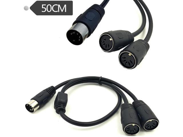 1Pcs 50CM MIDI DIN 5Pin Splitter Y Adapter Cable, MIDI 5 Pin Male to dual DIN 5 Female Extension Audio Cable, MIDI keyboard