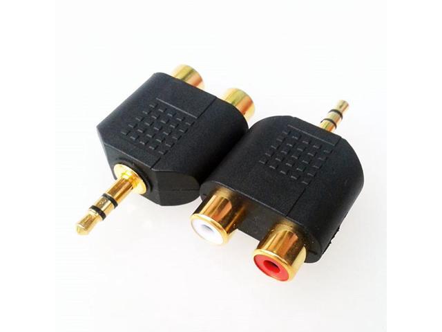 1Pcs Stereo RCA Splitter Connector 3.5 mm Male to 2 RCA Female Audio Adapter for Computer Speaker Earphone Headphone