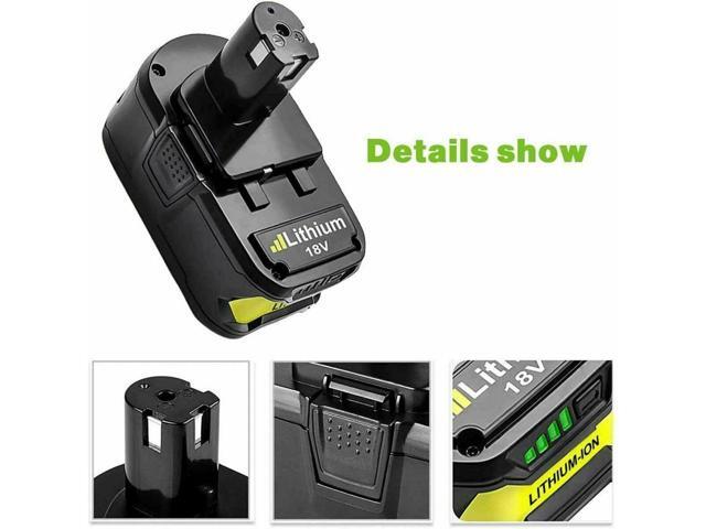 2Pack 5.0Ah Li-ion P108 Replacement for Ryobi 18V Battery, Compatible with ONE+ P102 P103 P104 P105 P107 P108