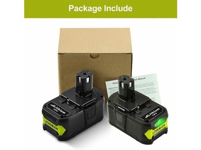 2Pack 5.0Ah Li-ion P108 Replacement for Ryobi 18V Battery, Compatible with ONE+ P102 P103 P104 P105 P107 P108