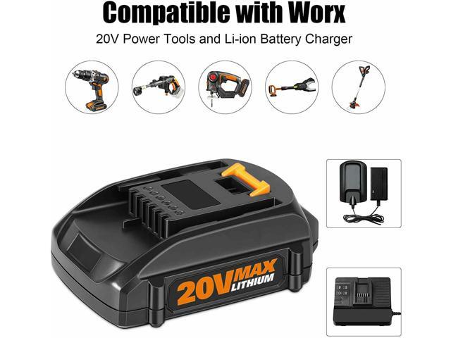 2Pack for Worx WA3520 Power Share 3.0AH Battery 20V WA3525 WA3520 WG166 WG151s WG155s