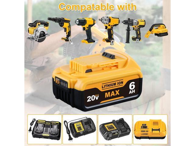 VANON 2Pack 20V MAX 6.0Ah Lithium Ion Battery for DEWALT DCB204 DCB205 DCB206 DCB205-2