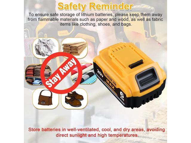 VANON 2Pack 20V MAX 6.0Ah Lithium Ion Battery for DEWALT DCB204 DCB205 DCB206 DCB205-2