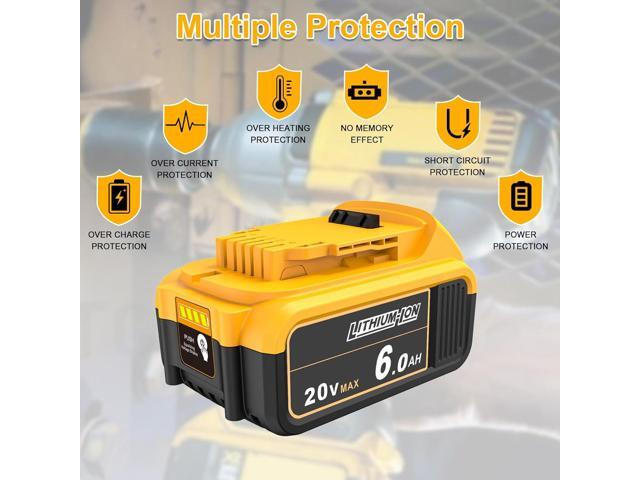 Vanon For DeWalt DCB205-2 20V 20 Volt Max XR 6.0Ah Lithium Ion Battery DCB200