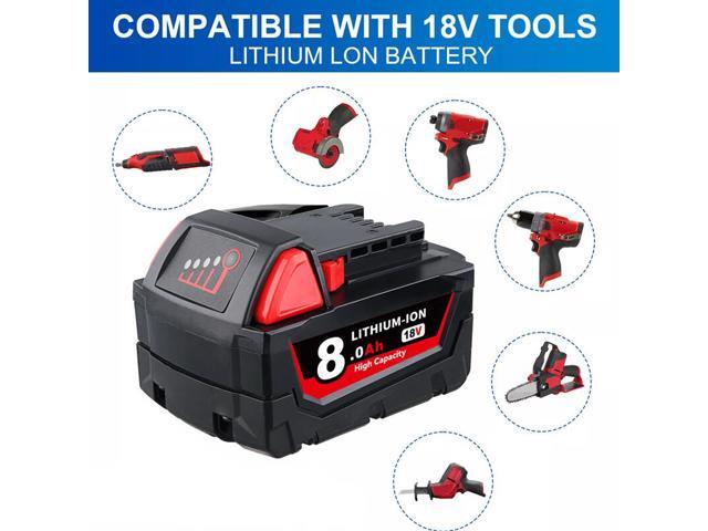VANON 18V 8000mAh for Milwaukee M18 Li-ion Battery Black &Red 48-11-1890 48-11-1850 48-11-1828 48-11-1820 48-11-1815 Cordless Tools