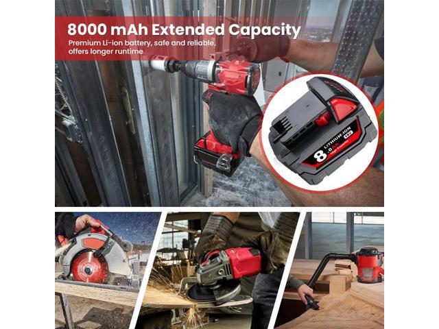 VANON 2pack for milwaukee M18 18V 8.0ah LI-ION 48-11-1890 48-11-1850 48-11-1828 48-11-1820 48-11-1815 Cordless Tools