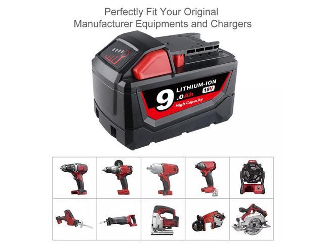 VANON Replace for MILWAUKEE M18 Battery 18V 9000mAh Li-ion 48-11-1890 48-11-1850 48-11-1828 48-11-1820 48-11-1815