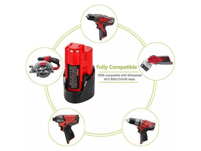 VANON for Milwaukee M12 12 Volt 3.5Ah Lithium Ion Battery 48-11-2420 48-11-2401 48-11-1815
