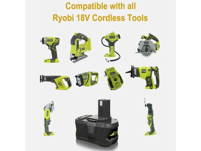 Vanon 2X 5.0Ah Battery & Charger for Ryobi P108 P106 18V One+Plus High Capacity Lithium Battery P102 P103 P104 P105 P107 P109