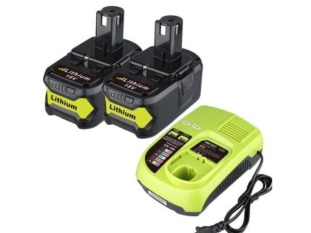 Vanon 2X 5.0Ah Battery & Charger for Ryobi P108 P106 18V One+Plus High Capacity Lithium Battery P102 P103 P104 P105 P107 P109