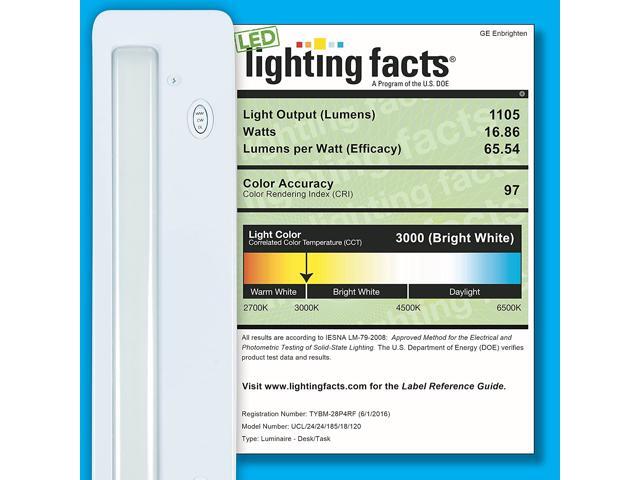 GE Enbrighten Premium 24 Inches LED Direct Fixture Wire Under Cabinet Light, White