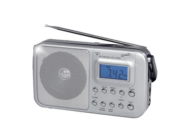 Supersonic SC-1091 Portable 4-Band AM/FM/SW 1-2 Radio, SC-1091 - Silver