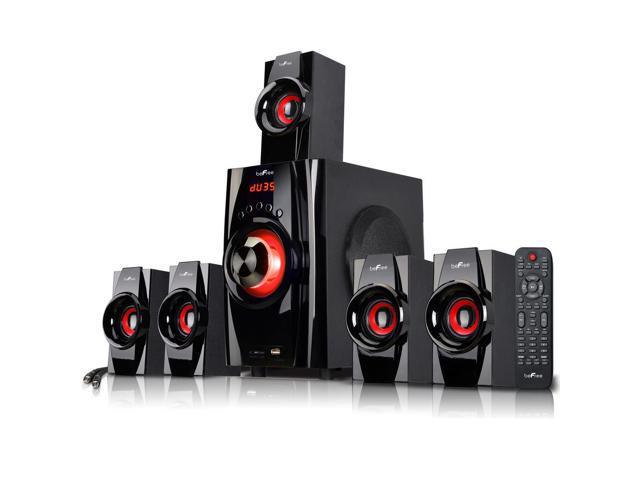 Befree Sound BFS-410 5.1 Channel Surround Sound Bluetooth Speaker System, Red