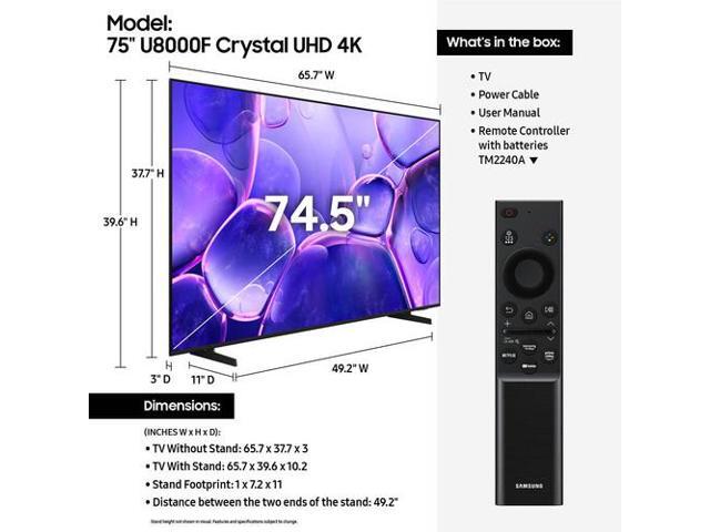 Samsung - 75” Class U8000F Series Crystal UHD 4K Smart Tizen TV (2025) - image 6