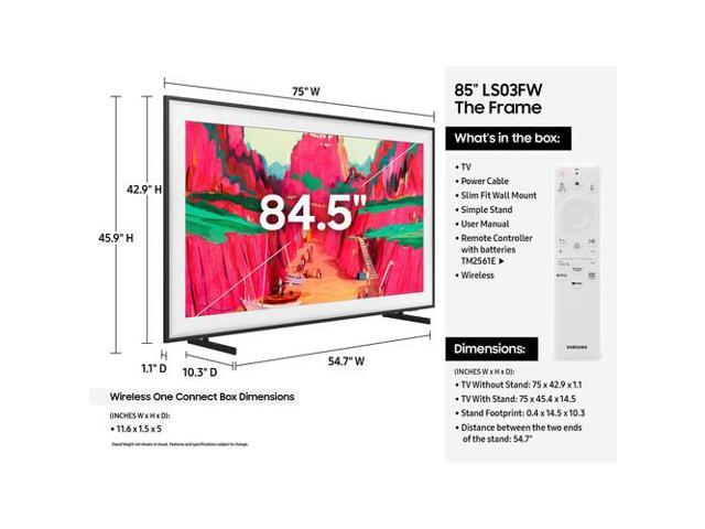 Samsung - 85” Class LS03FW The Frame Pro Series Neo QLED 4K UHD Art Mode SamsungVision AI Smart TV w/ Wall Mount (2025) - image 4