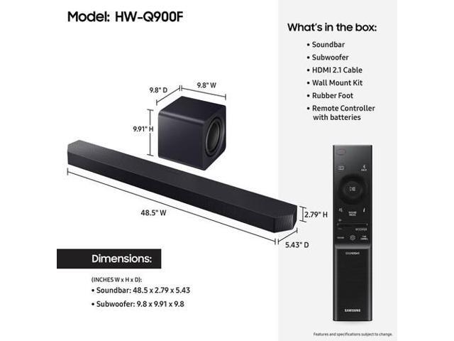 Samsung Q Series Soundbar 7.1.2 Channel with Subwoofer - HW-Q900F/ZA