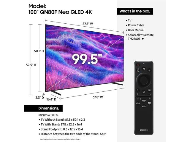Samsung - 100” Class QN80F Series Neo QLED Mini LED 4K UHD SamsungVision AI Smart Tizen TV (2025) - image 3