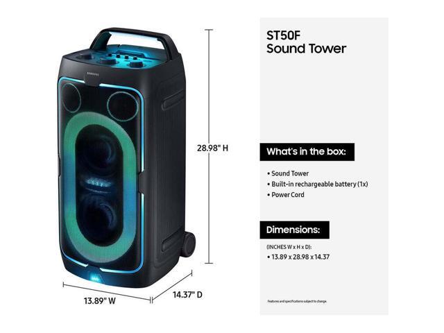 Samsung - MX-ST50F/ZA Sound Tower 240W Portable Party Speaker with Built In Battery - Black - image 4