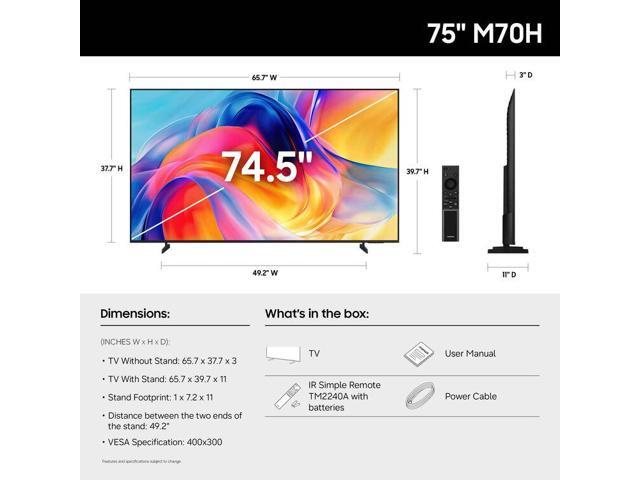 Samsung - 75" Class M70H Series Mini LED 4K UHD SamsungVision AI Smart Tizen TV (2026) - image 5