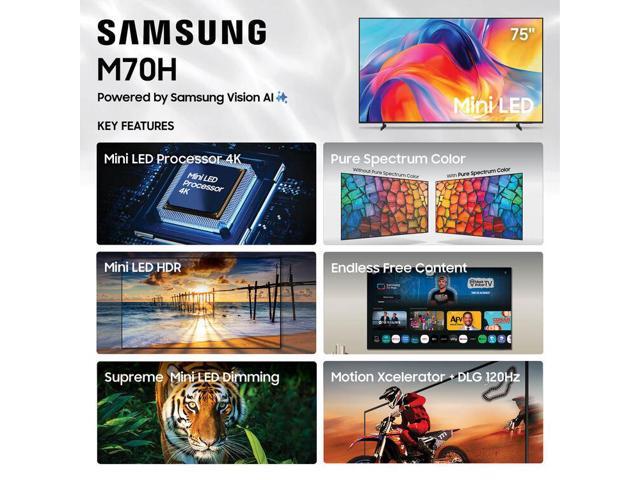Samsung - 75" Class M70H Series Mini LED 4K UHD SamsungVision AI Smart Tizen TV (2026) - image 6