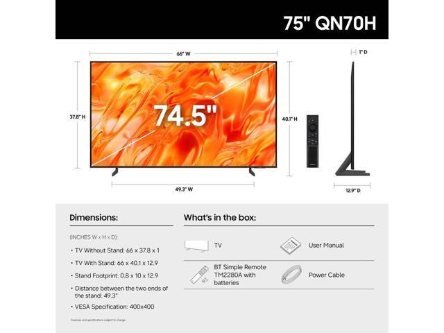 Samsung - 75” Class QN70H Series Neo QLED Mini LED 4K UHD SamsungVision AI Smart Tizen TV (2026) - image 6