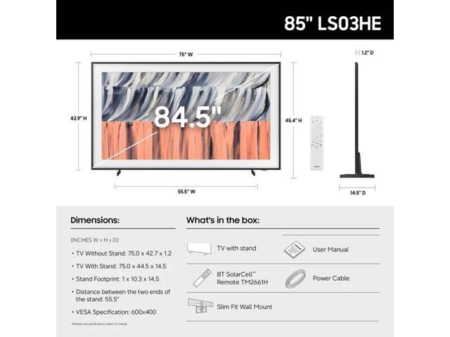 Samsung - 85” Class LS03H Series The Frame 4K UHD SamsungVision AI Smart Tizen TV (2026) - image 6