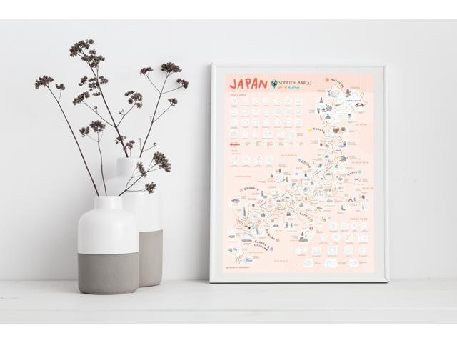 Good Weather Premium Unique Design Japan Scratch Off Travel Map - Perfect Traveler's Gift + FREE Scratch Pen. Scratch off places you travel. 15.75...