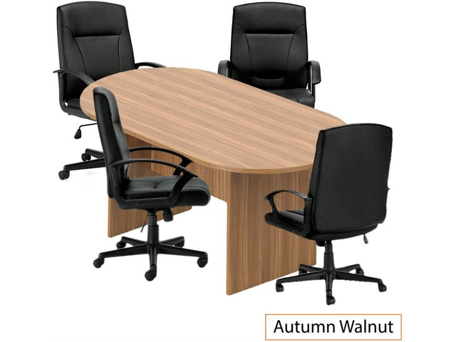 GOF 6 FT Racetrack Conference Table w/ 4 Chairs (G11776) Set for Home Office, School, Library, Board Room, Meeting Room - Sturdy Table &...