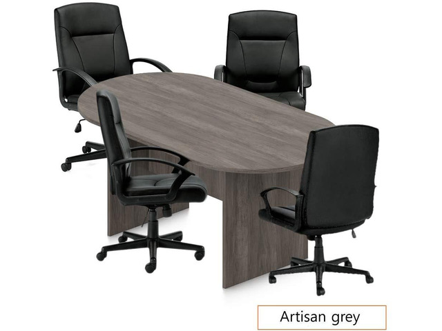 GOF 6 FT Racetrack Conference Table w/ 4 Chairs (G11776) Set for Home Office, School, Library, Board Room, Meeting Room - Sturdy Table &...