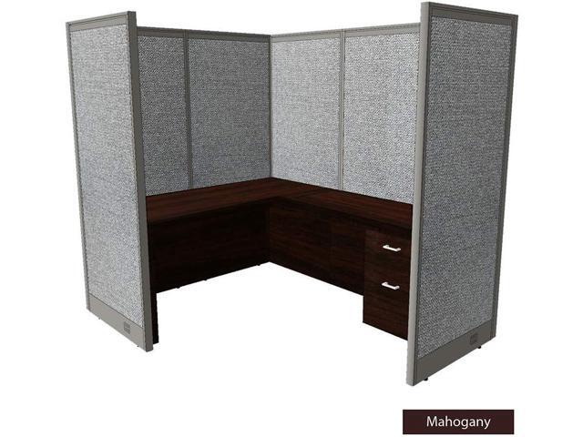 GOF 1-Person Workstation Cubicle (6'D x 6'W x 6'H), Freestanding Office Partition Room Divider w/ 1 Desk Set for Office, School, Library, and to.