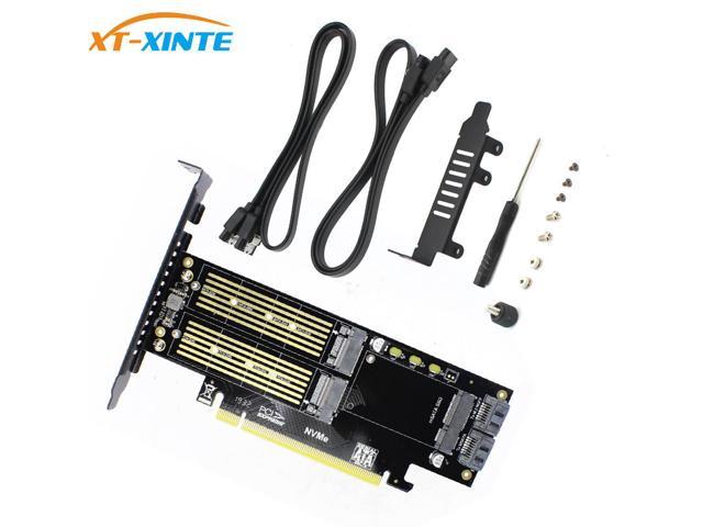 M.2 for NVMe SSD for NGFF to PCIE 3.0 X16 Adapter M Key B Key mSATA PCI Express 3.0 NVME m.2 SSD AHCI mSATA 3 in 1 Converter