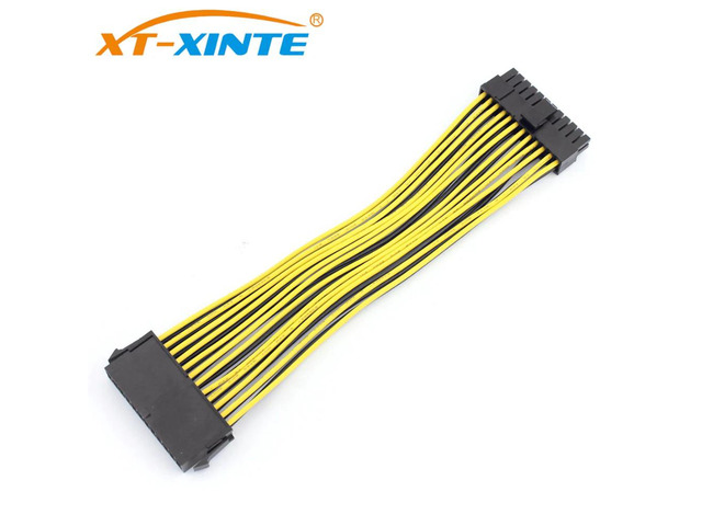 20cm 24Pin Power Supply Cable 20+4Pin Motherboard Adapter Extension Cables Cord Extended Line 18AWG for BTC RIG Miner Mining