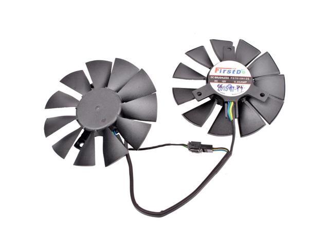 FD7010H12S GTX1050 GTX1060 GTX960 GTX950 GTX750ti/R9 370 12V 0.35A diameter 75mm hole distance 40mm graphics card cooling fan