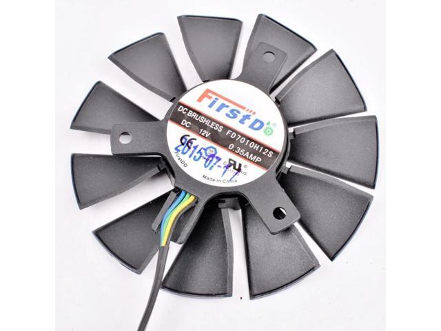 FD7010H12S GTX1050 GTX1060 GTX960 GTX950 GTX750ti/R9 370 12V 0.35A diameter 75mm hole distance 40mm graphics card cooling fan
