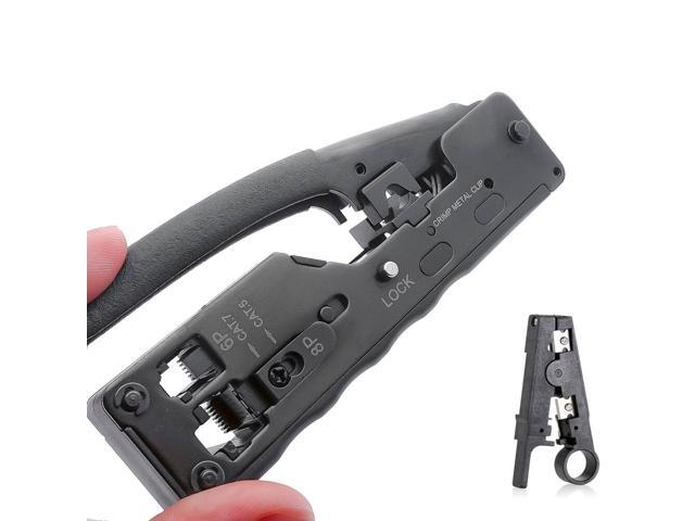 1Pc High Quality Network Telecom Crimping Tool For RJ45 RJ11 RJ12 Cat7 Cat6A Cat5e Cat5 Modular Plugs Metal Plier Crimper Combo