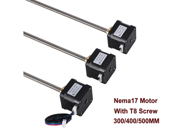 Nema17 Stepper Motor Screw 17HS4401S-T8x8-300/400/500mm lead screw With Copper nut lead 8mm for 3d printer parts