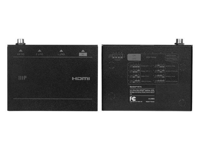 Monoprice Blackbird 4K Pro 1x2 Ultra Slim HDMI Splitter -Black | 4K @ 60Hz HDCP 2.2 Compliant HDR And EDI Detection - image 4