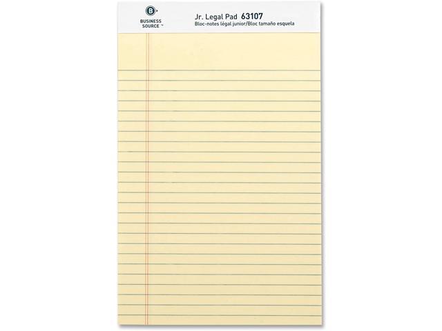 Business Source Legal Pads Jr. Legal Ruled 50 Sht 5'x8' 12Pack CA 63107