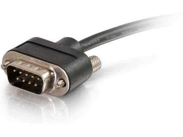 C2G 52167 Serial RS232 DB9 Null Modem Cable with Low Profile Connectors M/M, In-Wall CMG-Rated, Black (10 Feet, 3.04 Meters)