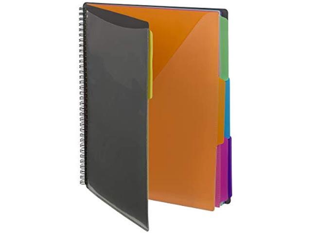 Poly Project Organizer, 12 Letter-Size Sleeves, Gray with Bright Pockets 89207