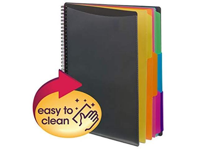 Poly Project Organizer, 12 Letter-Size Sleeves, Gray with Bright Pockets 89207