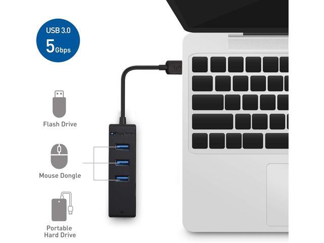 Cable Matters 4-in-1 USB Hub with Ethernet, Support Gigabit Ethernet (USB 3.0 Hub Ethernet, USB to Ethernet Adapter, Gigabit Ethernet USB Hub, USB...