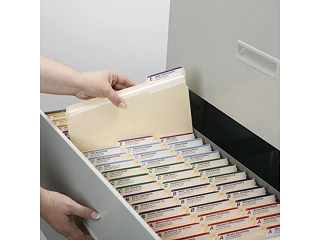 Smead File Folders 1/3 Cut Assorted One-Ply Top Tab Letter Manila 24/Pack 11928